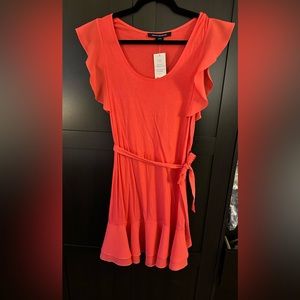 French Connection Polly Plain Tie Waist Dress Size: 4